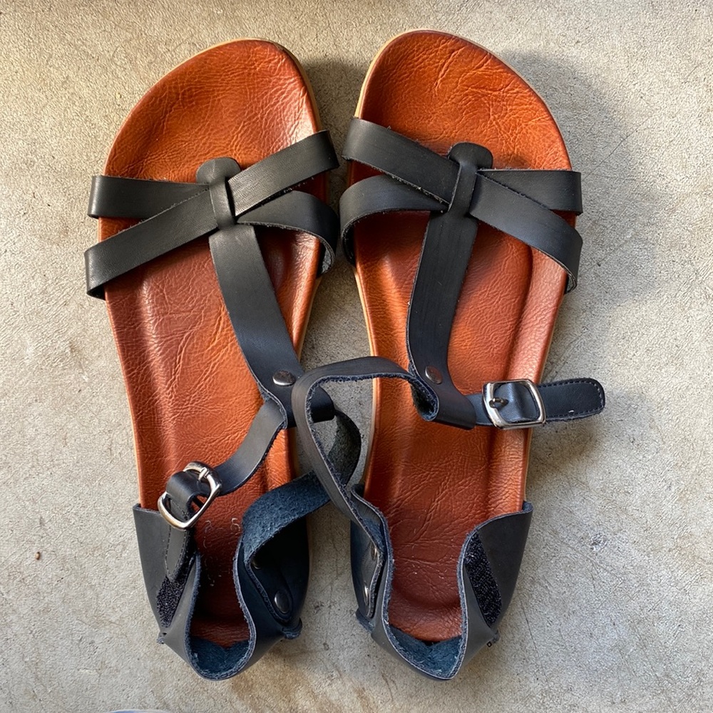 Black strap (Velcro) sandals size 7.5